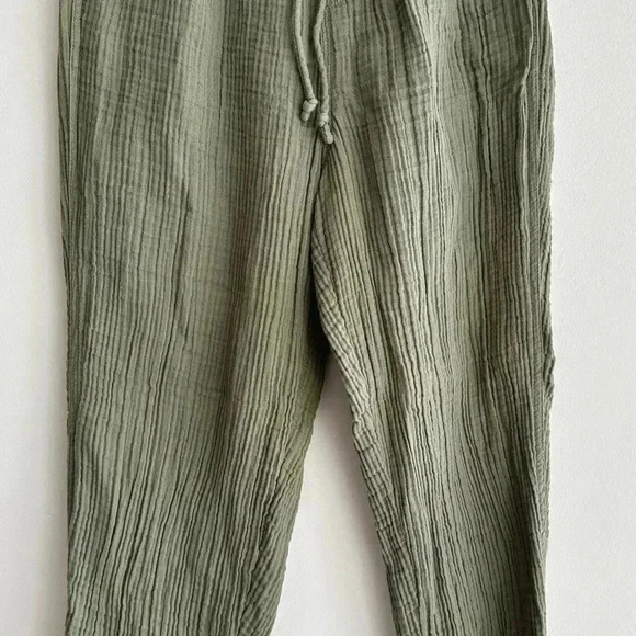 Lou & Grey Sage Green Linen Inspired Tapered Pants, Green Joggers, Size Small - Picture 6 of 16